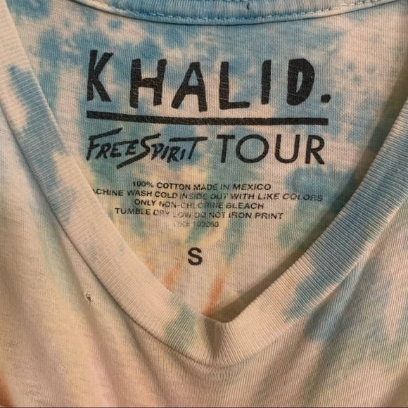 Khalid Free Spirit Tie Dye Distressed Tour 2019 Tee Shirt Size Small - Picture 4 of 4